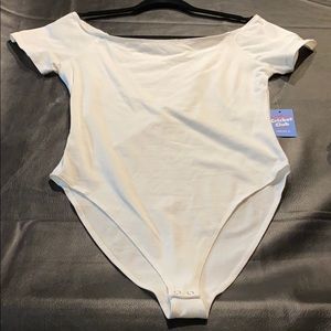 White off shoulder body suit